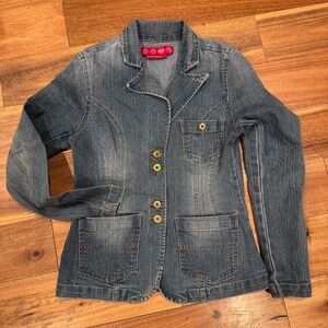 GLO Jeans Blue Denim Jacket with Button Accents Small GLO‎